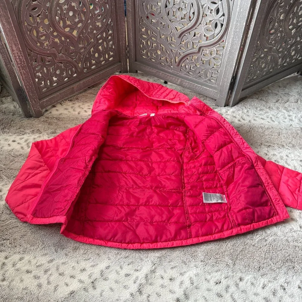 GAP Kids hot pink puffer jacket girls medium lightweight waterproof winter play